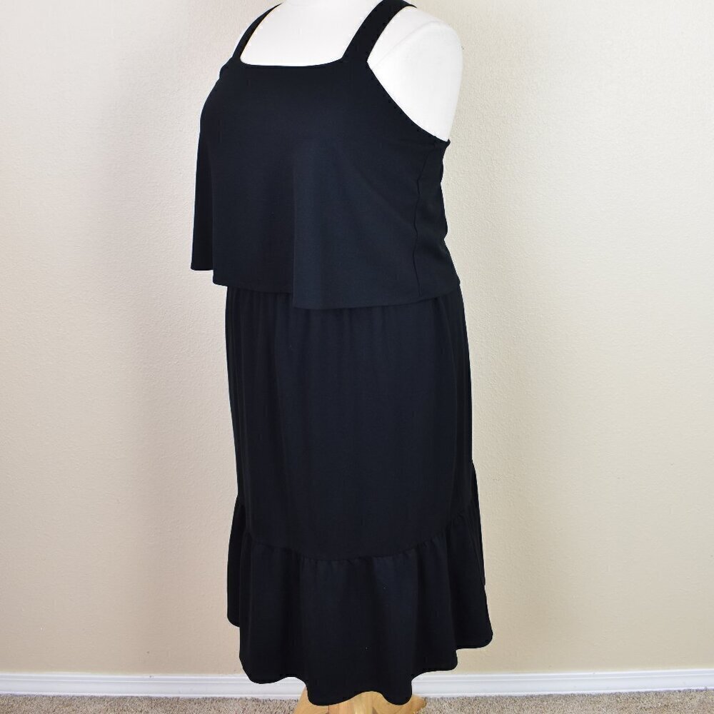 J. Jill Jersey Midi Tiered Dress Black - XL - Picture 2 of 9